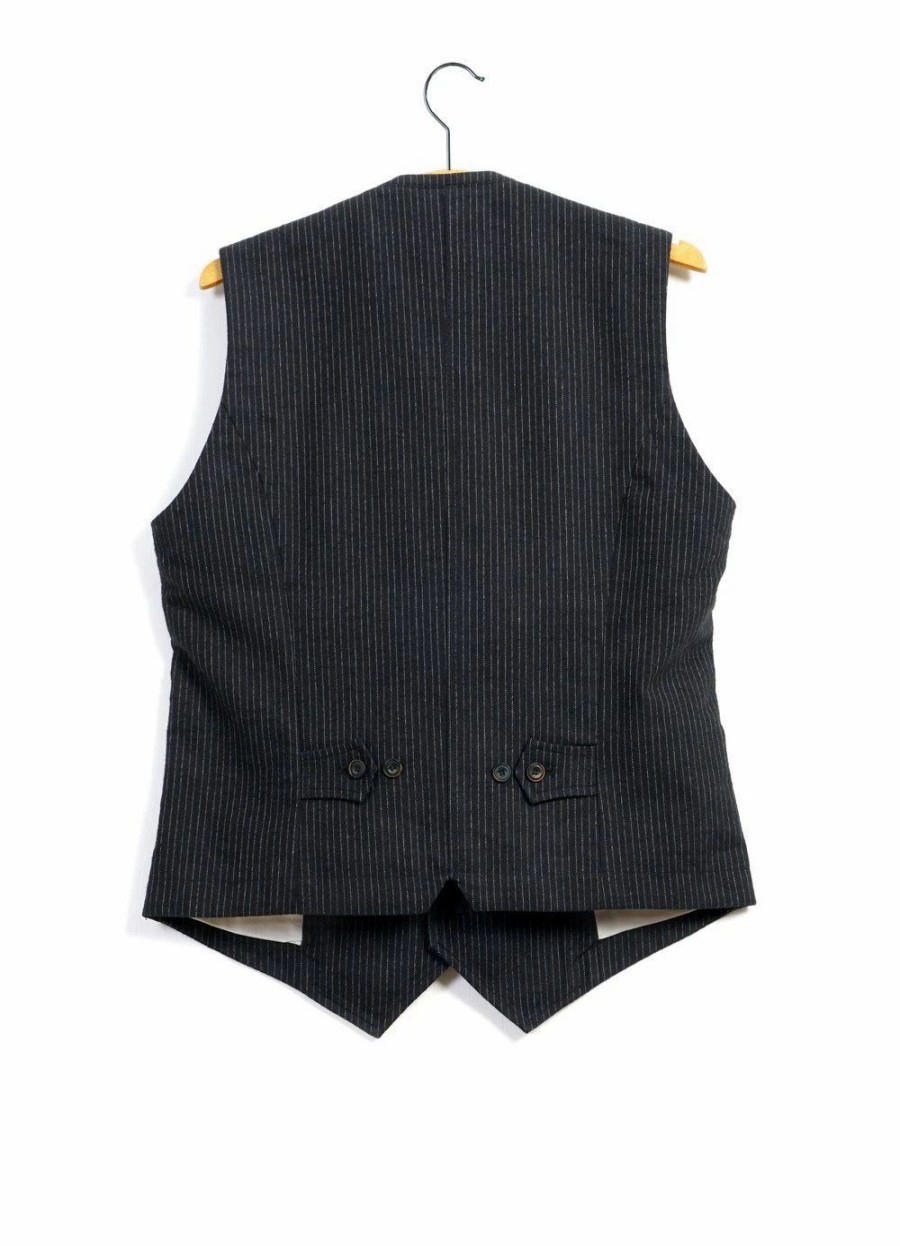 Tops * | Hansen Garments William | High Lapel Waistcoat | Black Pin