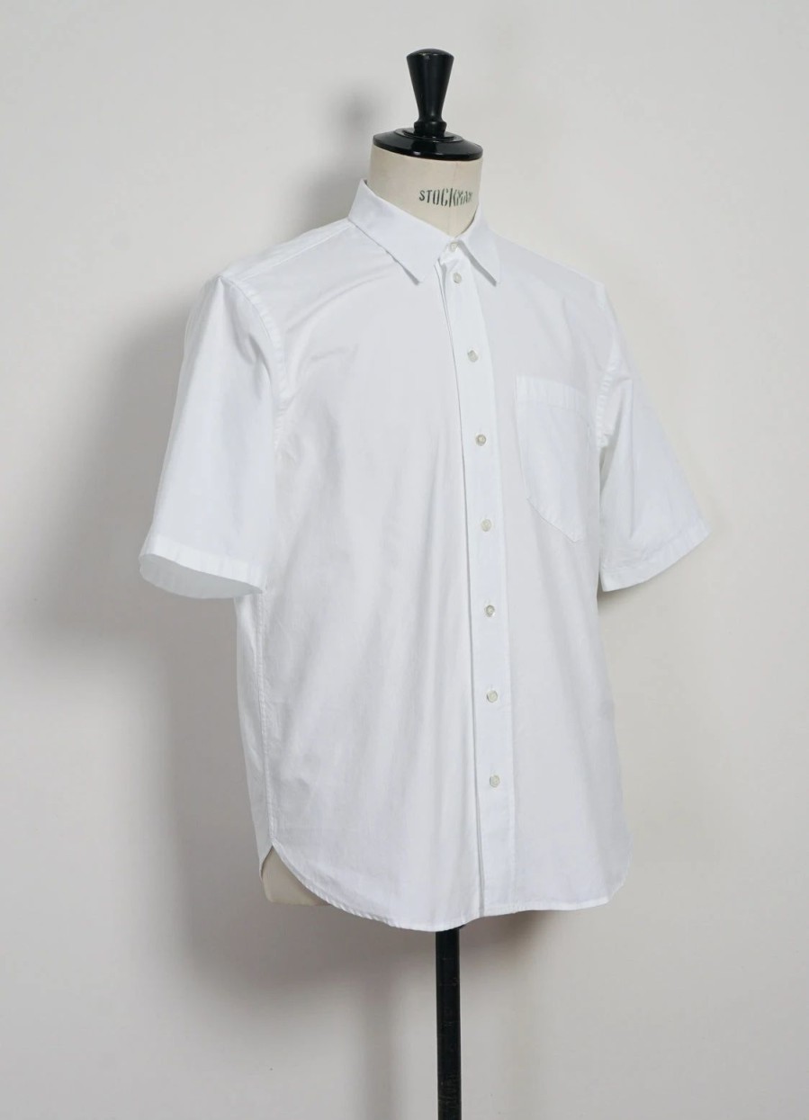 Tops * | Hansen Garments Reidar | Loose Fit Short Sleeve Shirt | White