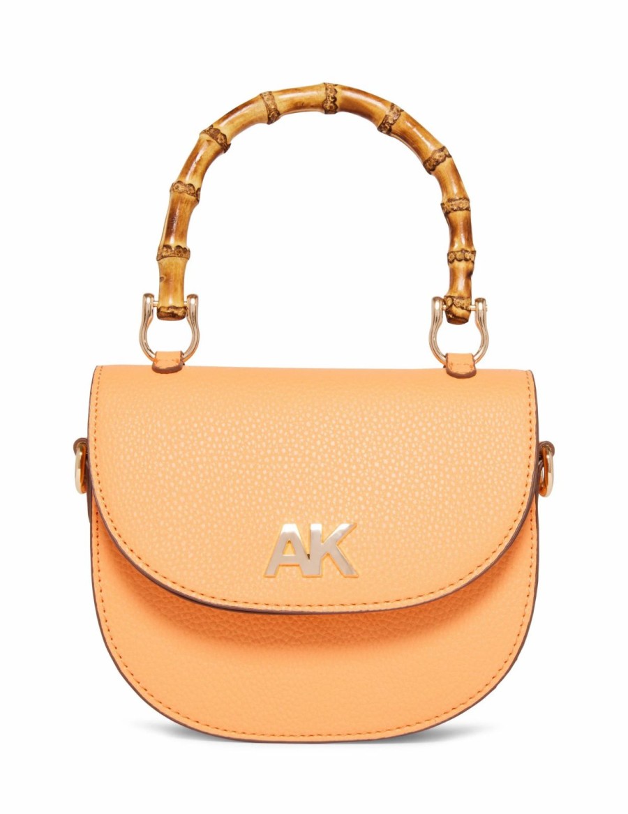 Handbags * | Madden Handbags Mini Bamboo Top Handle Crossbody Papaya