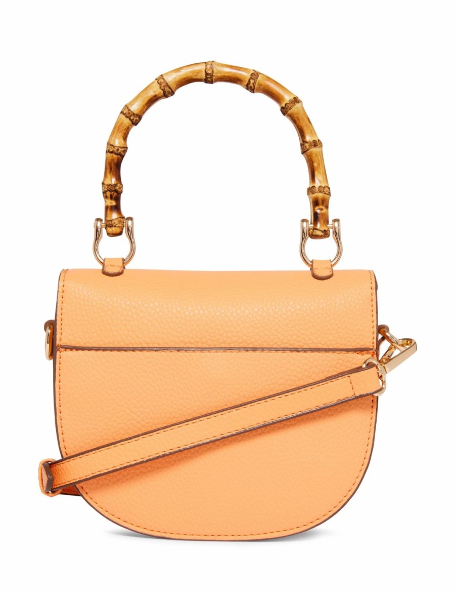 Handbags * | Madden Handbags Mini Bamboo Top Handle Crossbody Papaya