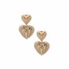 Watches & Jewelry * | The Jewelry Group Heart Drop Crystal Clip Earrings Gold Tone