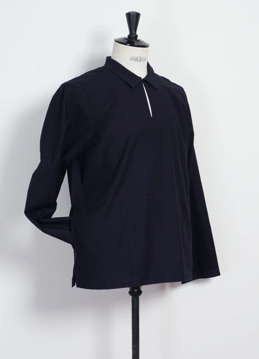 Tops * | Hansen Garments Magne | Casual Pull-On Shirt | Blue