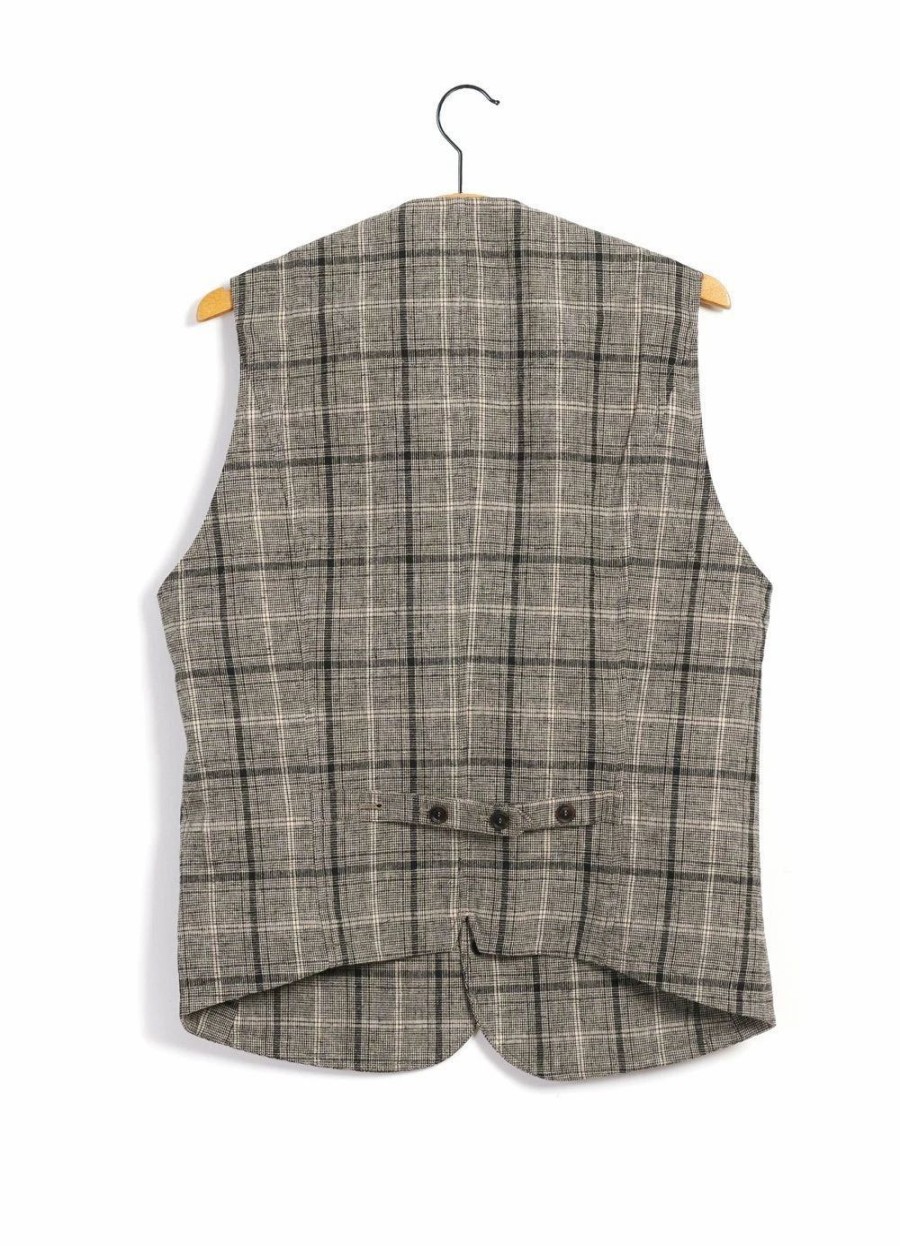 Tops * | Hansen Garments Daniel | Four Button Waistcoat | Check 1