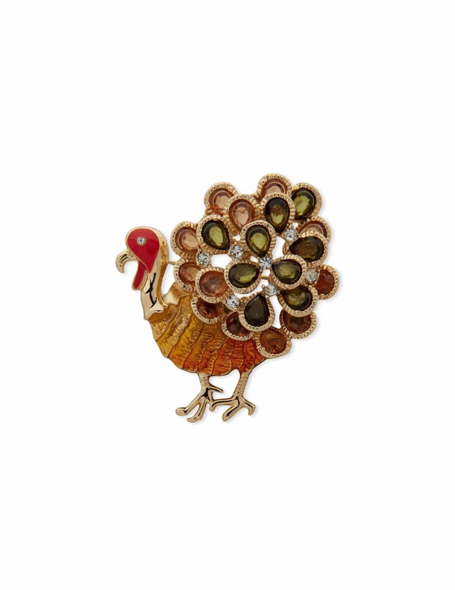 Watches & Jewelry * | The Jewelry Group Turkey Pin In Gift Box Gold Tone