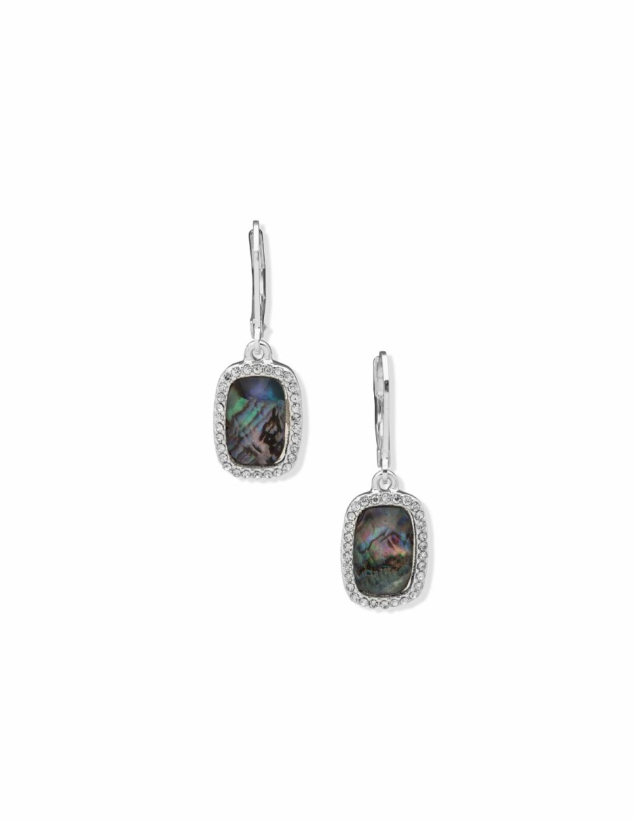 Watches & Jewelry * | The Jewelry Group Stone Drop Earring With Pave Silver Tone