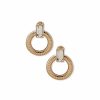 Watches & Jewelry * | The Jewelry Group Omega Chain Doorknocker Clip Earrings Gold Tone