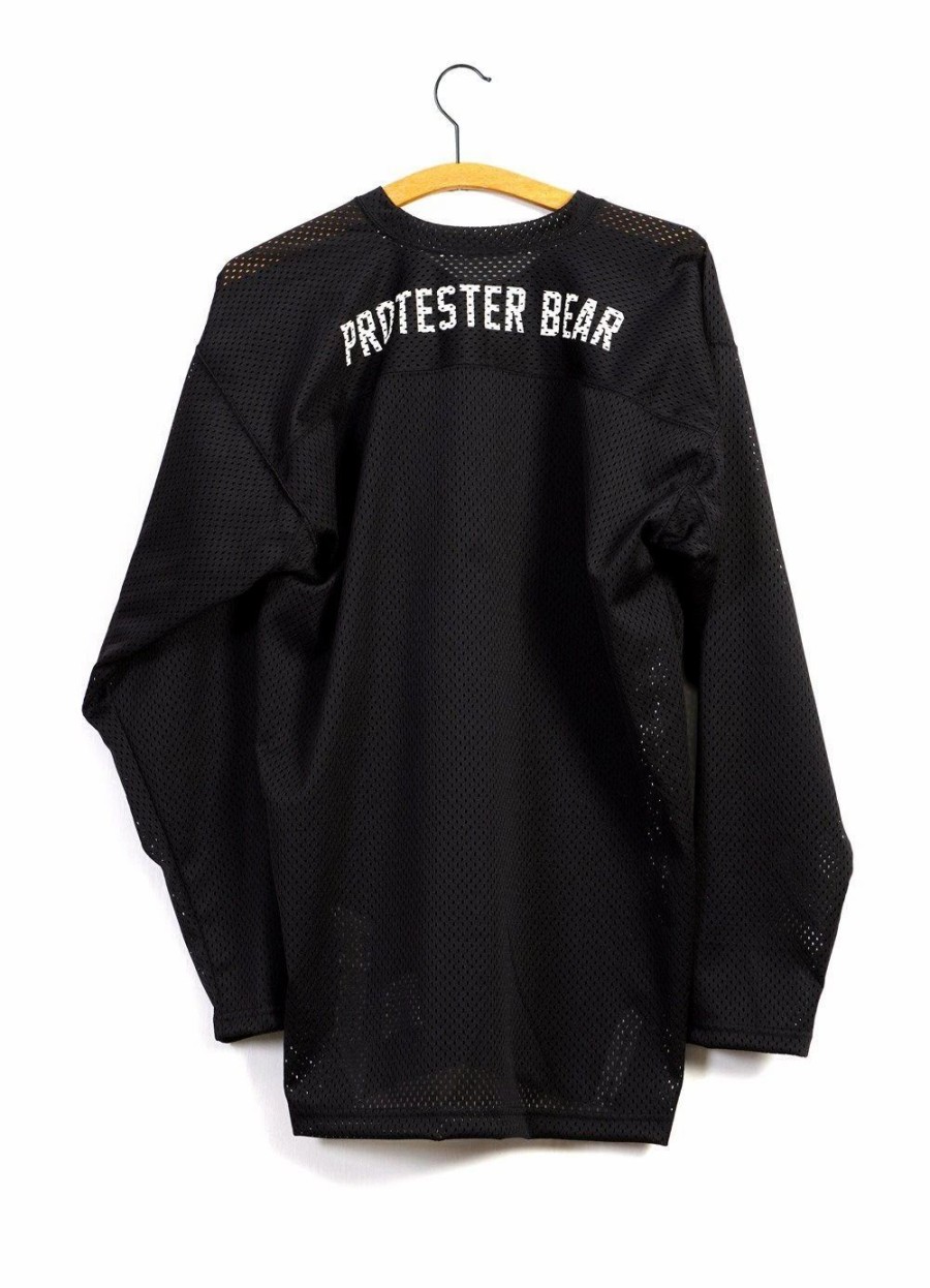 Tops * | Mountain Research Slogan Jersey | Long Sleeve Mesh Crew T | Black