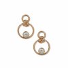 Watches & Jewelry * | The Jewelry Group Double Drop Knot With Pearl Earrings Gold Tone