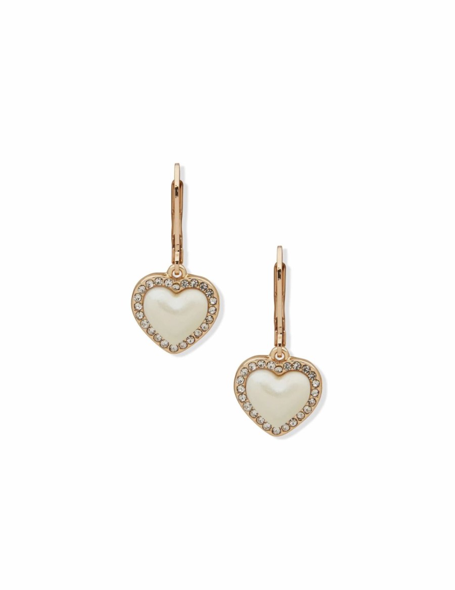 Watches & Jewelry * | The Jewelry Group Heart Drop Pearl Pierced Earrings Gold Tone