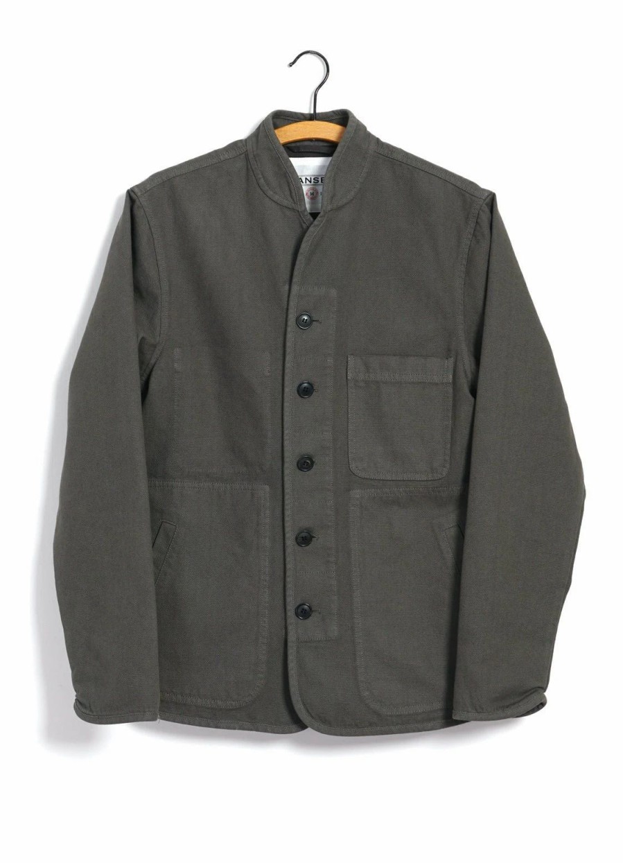 Tops * | Hansen Garments Erling | Refined Work Jacket | Green Grey