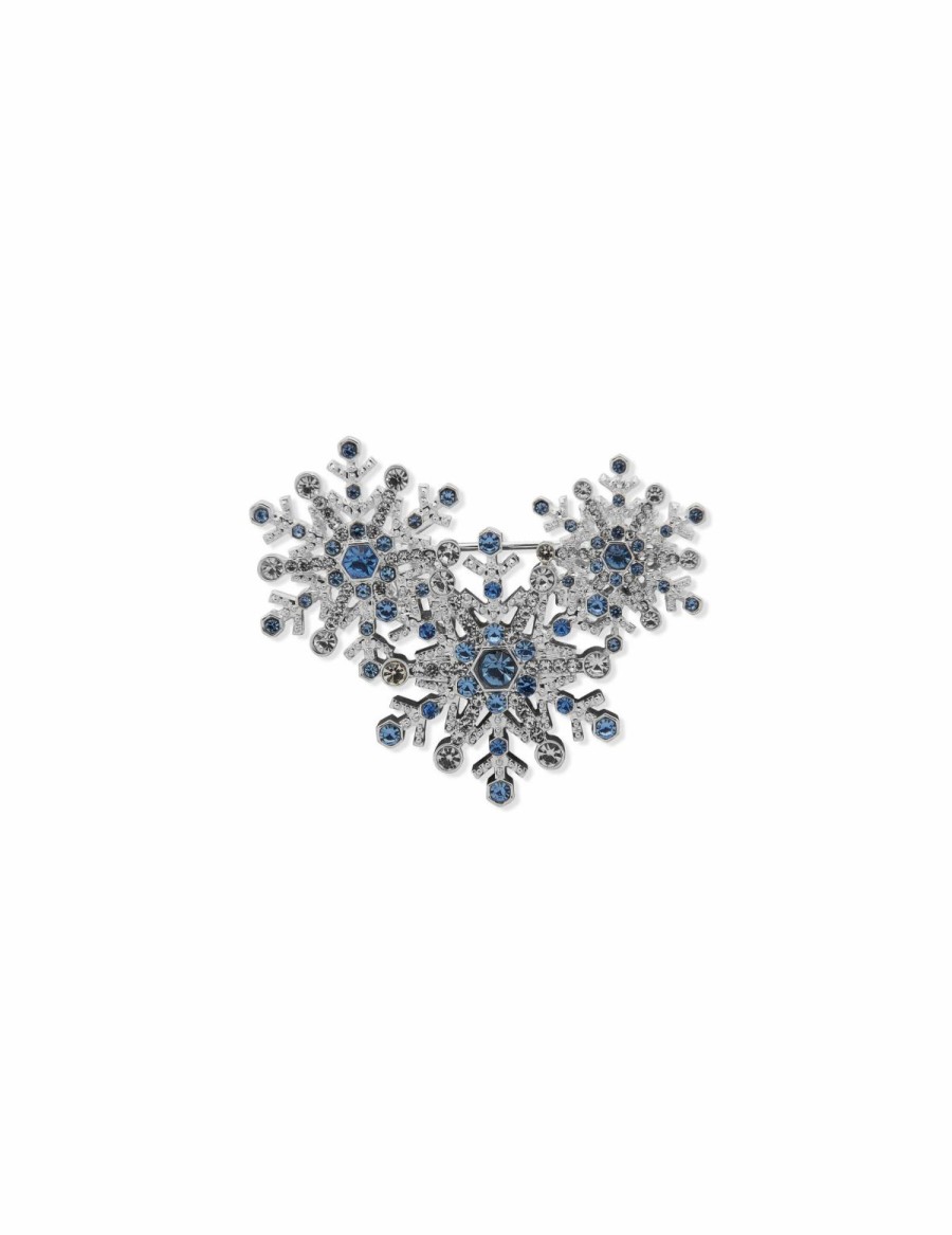 Watches & Jewelry * | The Jewelry Group Box Pin Snowflake Cluster Silver Tone