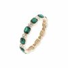 Watches & Jewelry * | The Jewelry Group Bright Emerald Stretch Bracelet Gold Tone