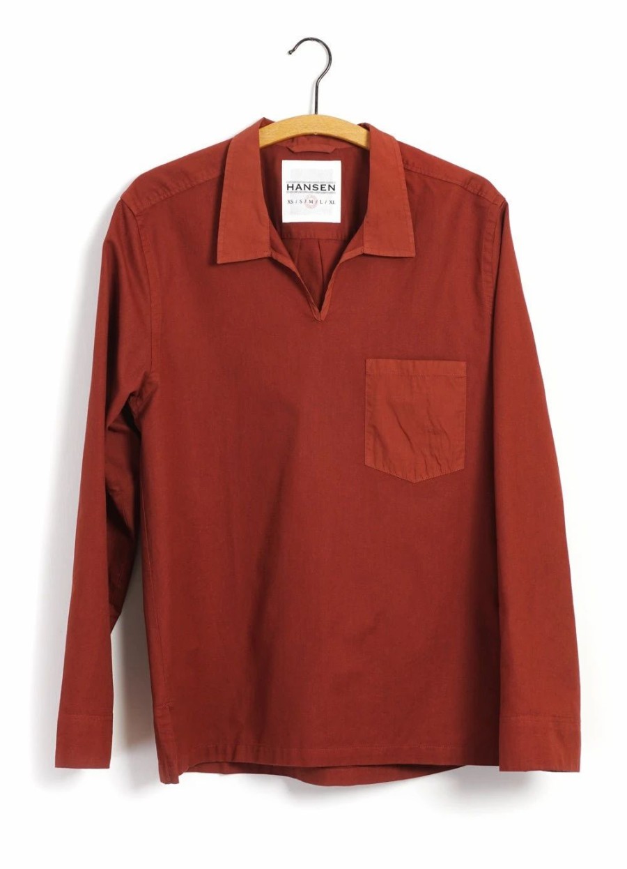 Tops * | Hansen Garments Marius | Casual Pull On Shirt | Terracotta