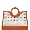 Handbags * | Madden Handbags Perforated Rounded Top Handle Satchel Gardenia/ Saddle