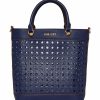 Handbags * | Madden Handbags Mini Perforated Tote With Pouch Distant Mountain/ Distant Mountain