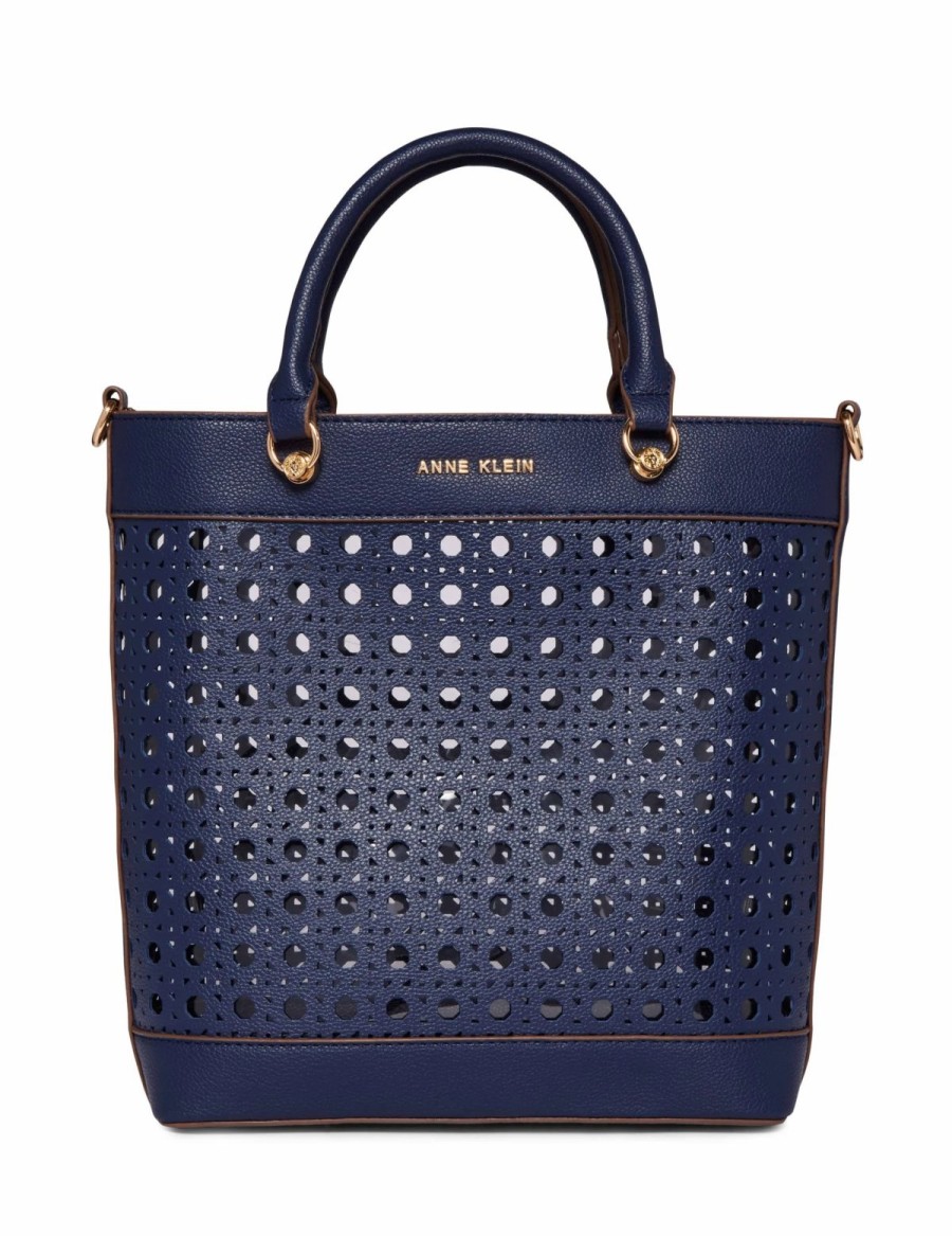 Handbags * | Madden Handbags Mini Perforated Tote With Pouch Distant Mountain/ Distant Mountain