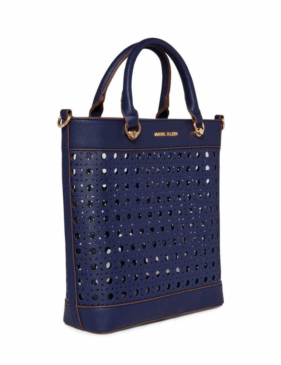 Handbags * | Madden Handbags Mini Perforated Tote With Pouch Distant Mountain/ Distant Mountain