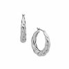 Watches & Jewelry * | The Jewelry Group Chunky Twisted C Hoop Earrings Silver Tone