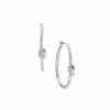 Watches & Jewelry * | The Jewelry Group Click Hoop With Knots Pierced Earrings Silver Tone