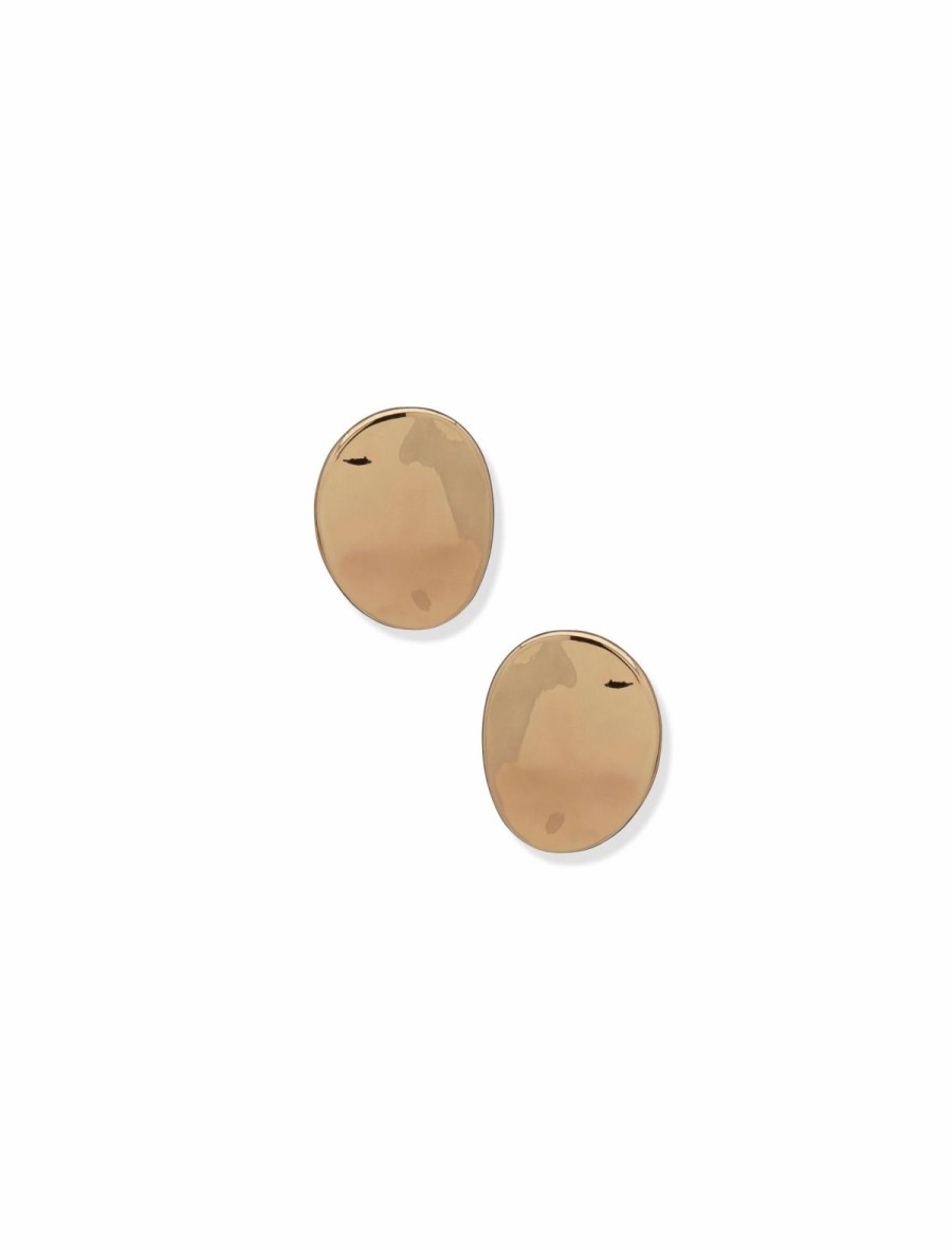 Watches & Jewelry * | The Jewelry Group Liquid Metal Button Earrings Gold-Tone