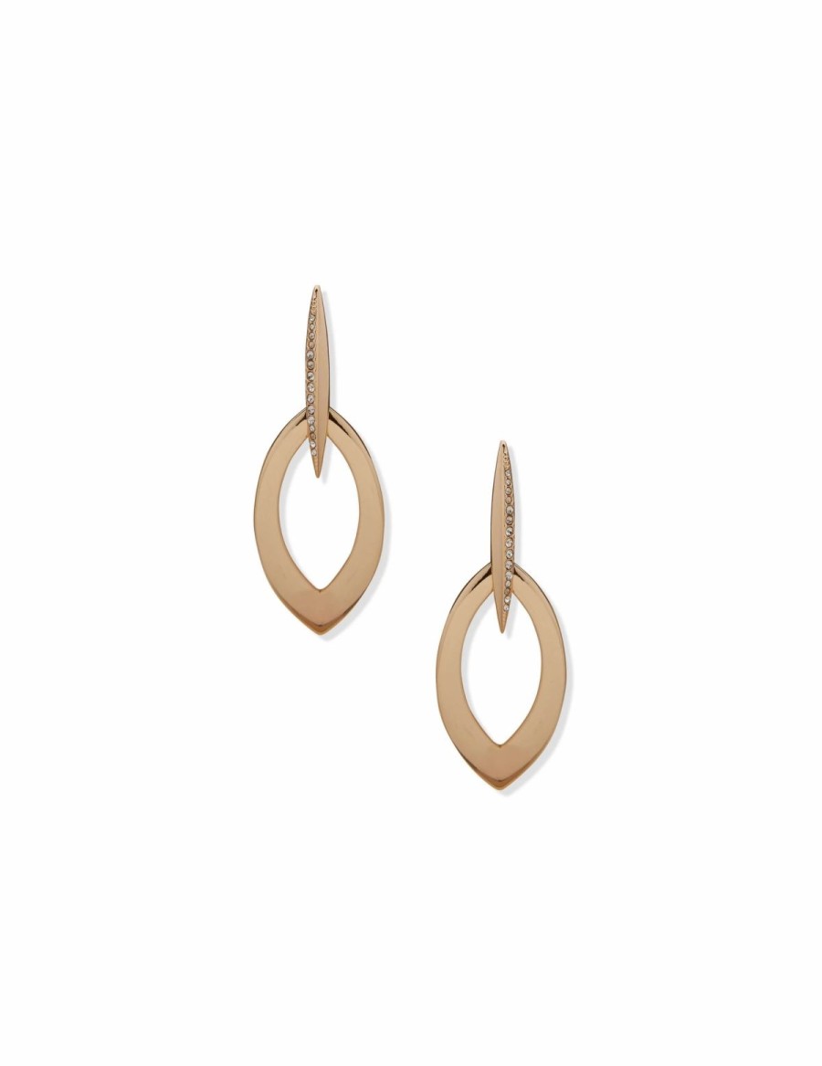 Watches & Jewelry * | The Jewelry Group Drop With Micro Pave Pierced Earrings Gold Tone