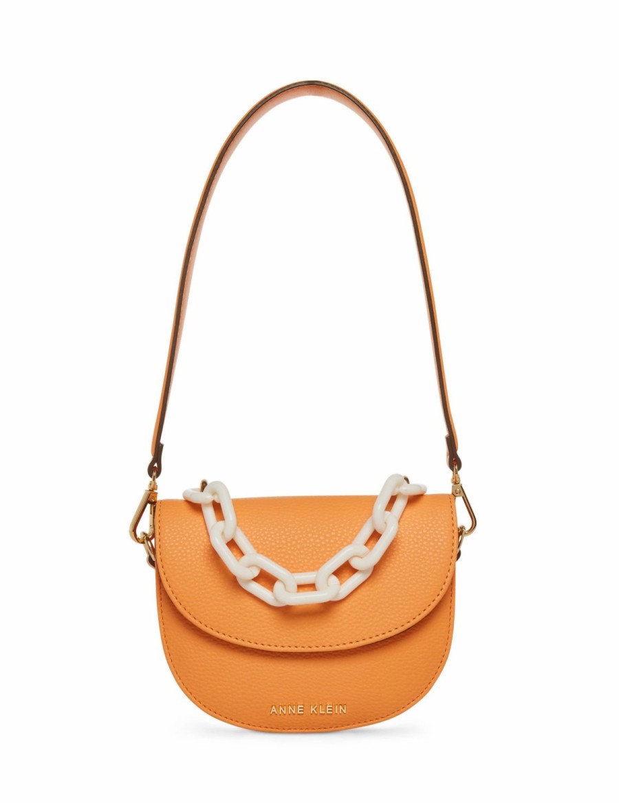 Handbags * | Madden Handbags Mini Convertible Shoulder Bag With Resin Chain Papaya / Papaya / Anne White