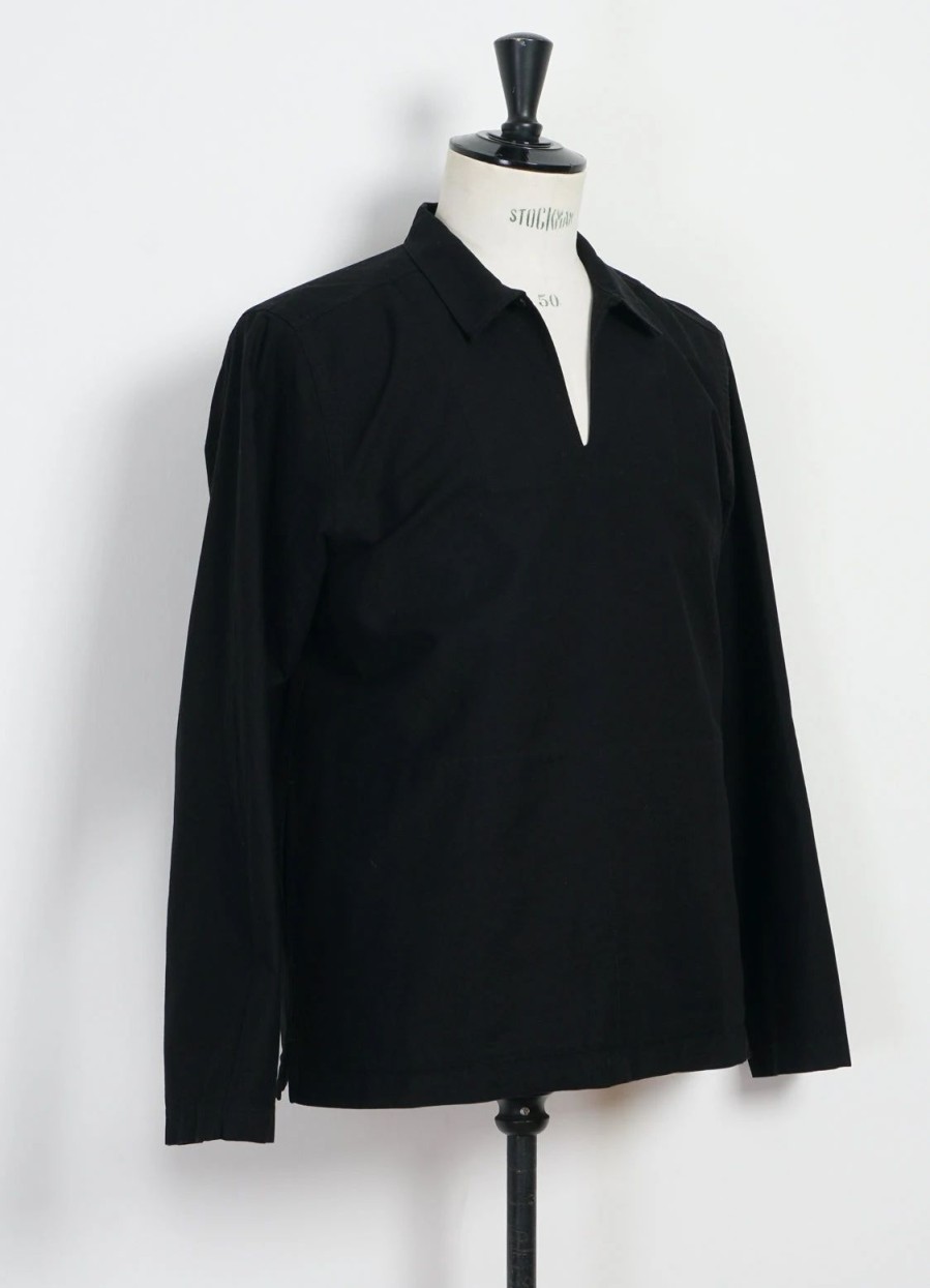 Tops * | Hansen Garments Magne | Casual Pull-On Shirt | Black