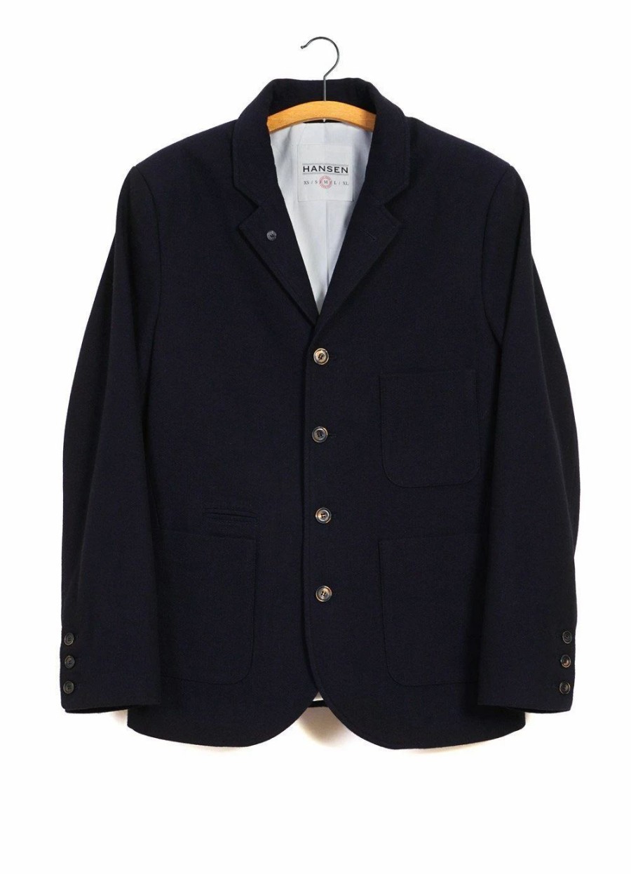 Tops * | Hansen Garments Anker | Four Button Classic Blazer | Deep Indigo