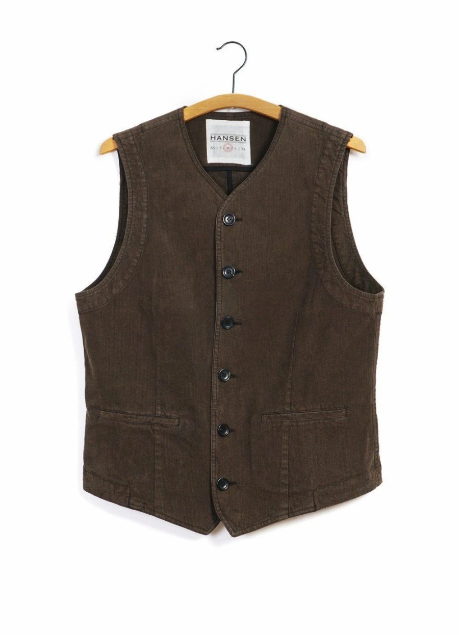 Tops * | Hansen Garments Kaj | Casual Waistcoat | Nut