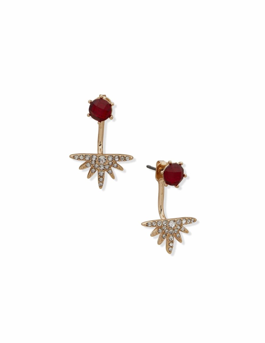 Watches & Jewelry * | The Jewelry Group Starburst Drop Pierced Earrings Gold Tone