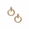 Watches & Jewelry * | The Jewelry Group Textured Drop Hoop Clip On Earring Gold Tone