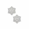 Watches & Jewelry * | The Jewelry Group Button Snowflake Pierced Earrings Silver Tone