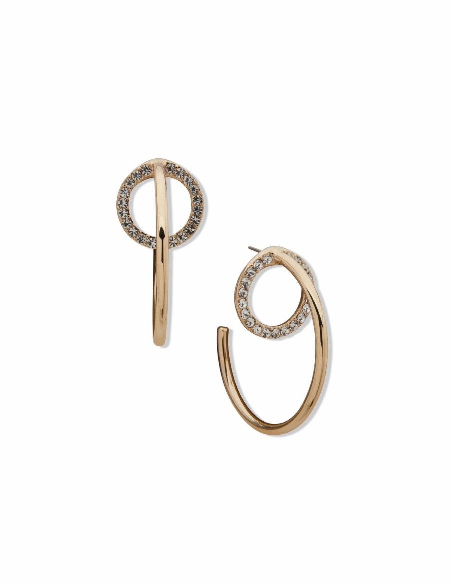 Watches & Jewelry * | The Jewelry Group Orbital C Hoop Earring Gold Tone