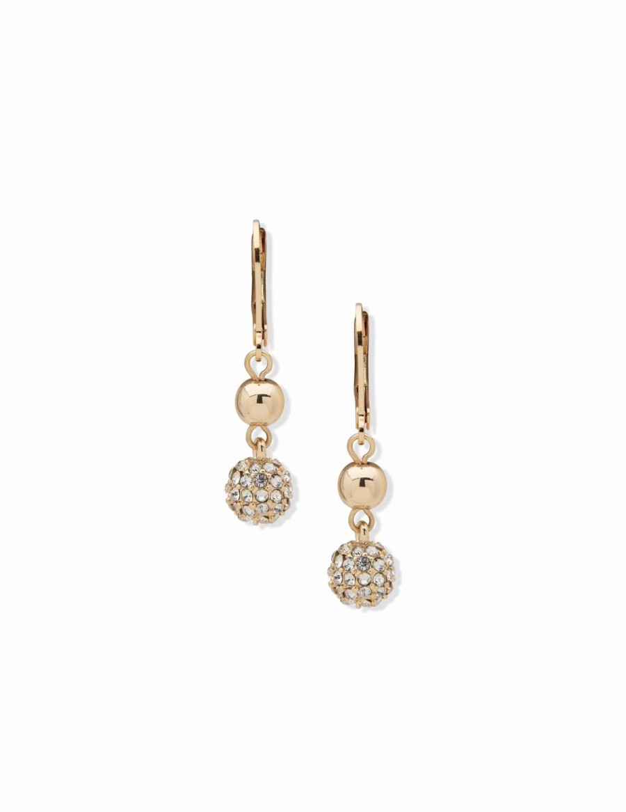 Watches & Jewelry * | The Jewelry Group Leverback Fireball Double Drop Earrings Gold-Tone