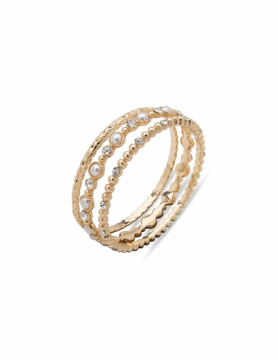 Watches & Jewelry * | The Jewelry Group Bracelet Bangle Set In Gift Box Gold-Tone