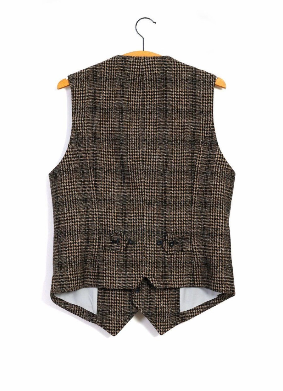 Tops * | Hansen Garments William | Lapel Waistcoat | Checkered