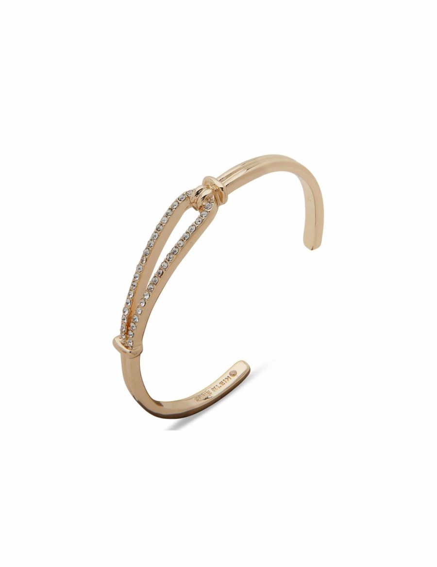 Watches & Jewelry * | The Jewelry Group Hinge Knot Crystal Bracelet In Gift Box Gold Tone