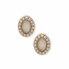 Watches & Jewelry * | The Jewelry Group Oval Button Clip Earrings Gold Tone