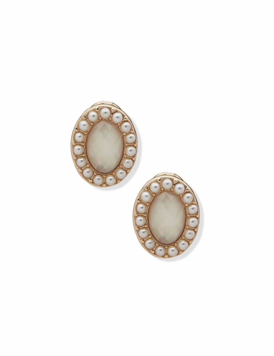 Watches & Jewelry * | The Jewelry Group Oval Button Clip Earrings Gold Tone