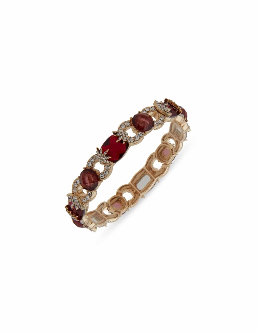 Watches & Jewelry * | The Jewelry Group Siam Crystal Stretch Bracelet Gold Tone