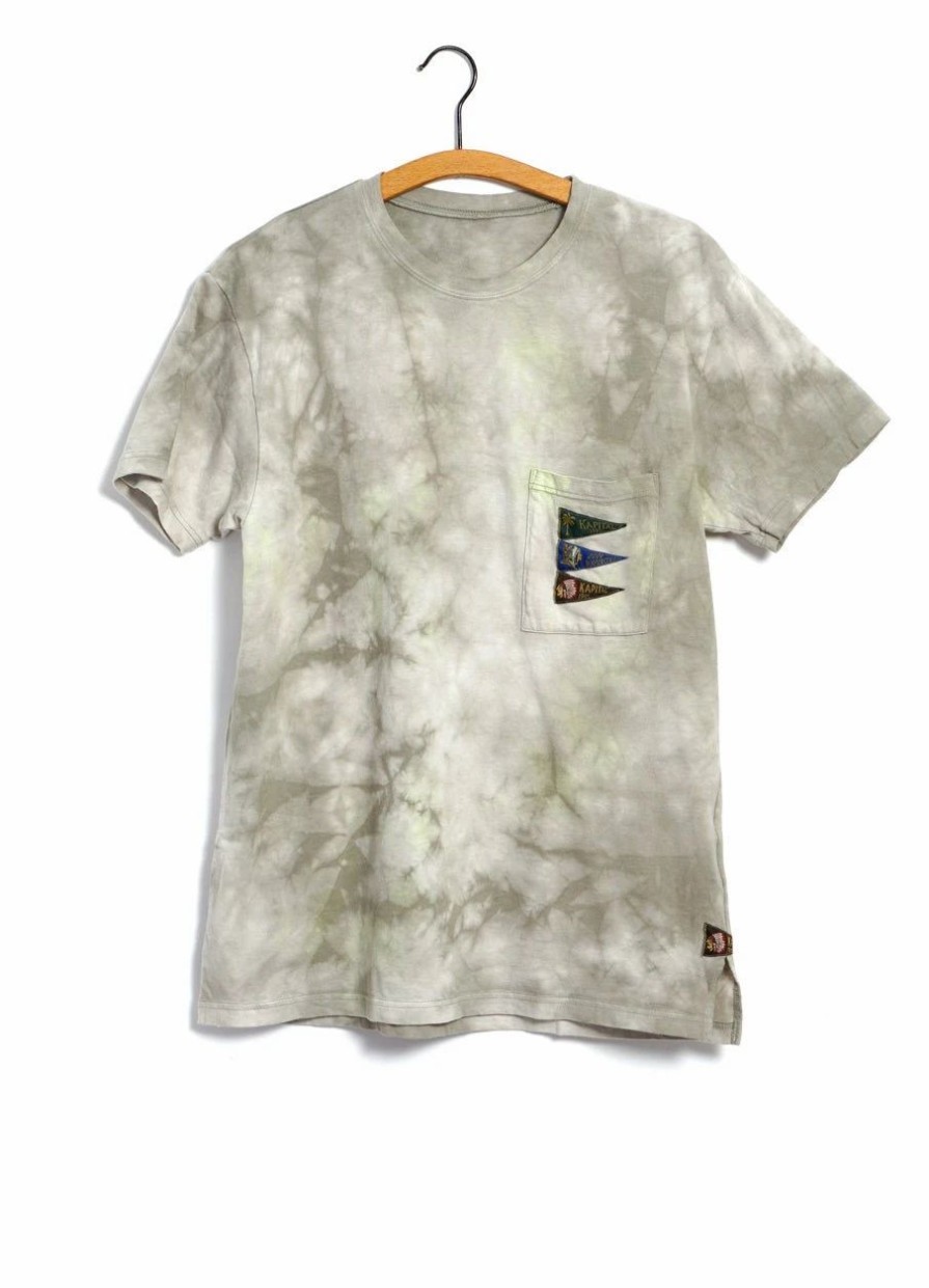 Tops * | Kapital 4 Flags | 20/- Jersey Pennant T | Khaki X Yellow