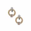 Watches & Jewelry * | The Jewelry Group Circle Link Button Clip On Earrings Mixed Metal Tone