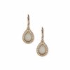 Watches & Jewelry * | The Jewelry Group Drop With Pearl Halo Pierced Earrings Gold Tone