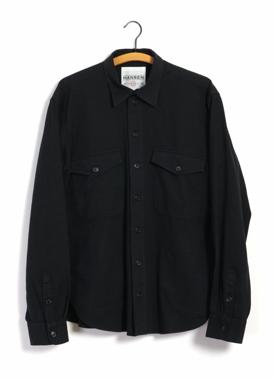 Tops * | Hansen Garments Ruben | Casual Over Shirt | Black