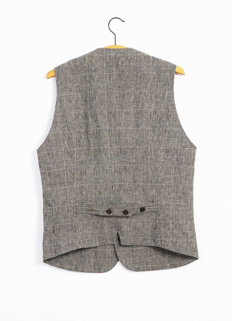 Tops * | Hansen Garments Daniel | Four Button Waistcoat | Check 2