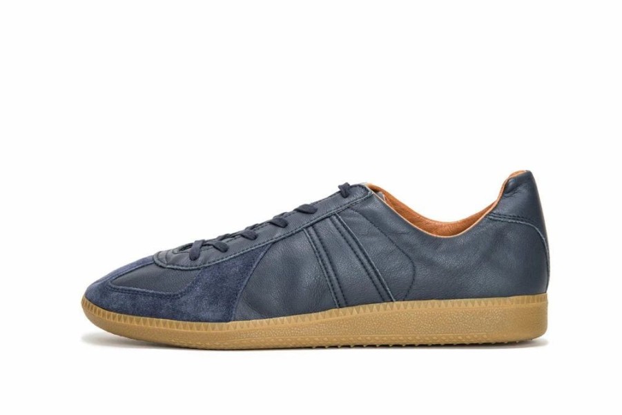 Footwear * | Reproduction Of Found German Military Trainer | Leather Sneaker | Navy