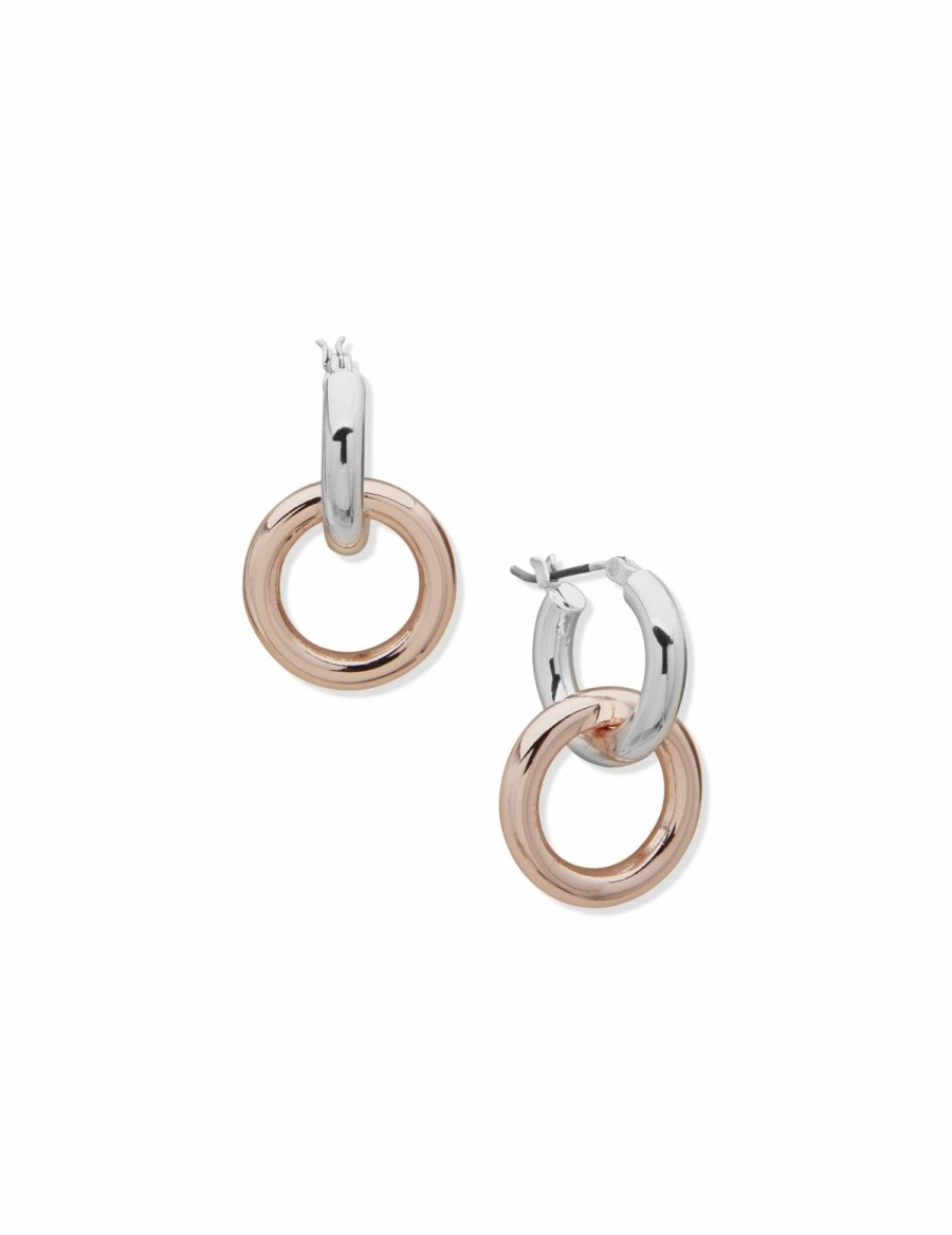 Watches & Jewelry * | The Jewelry Group Orbital Hoop Pierced Earrings Mixed Metal Tone