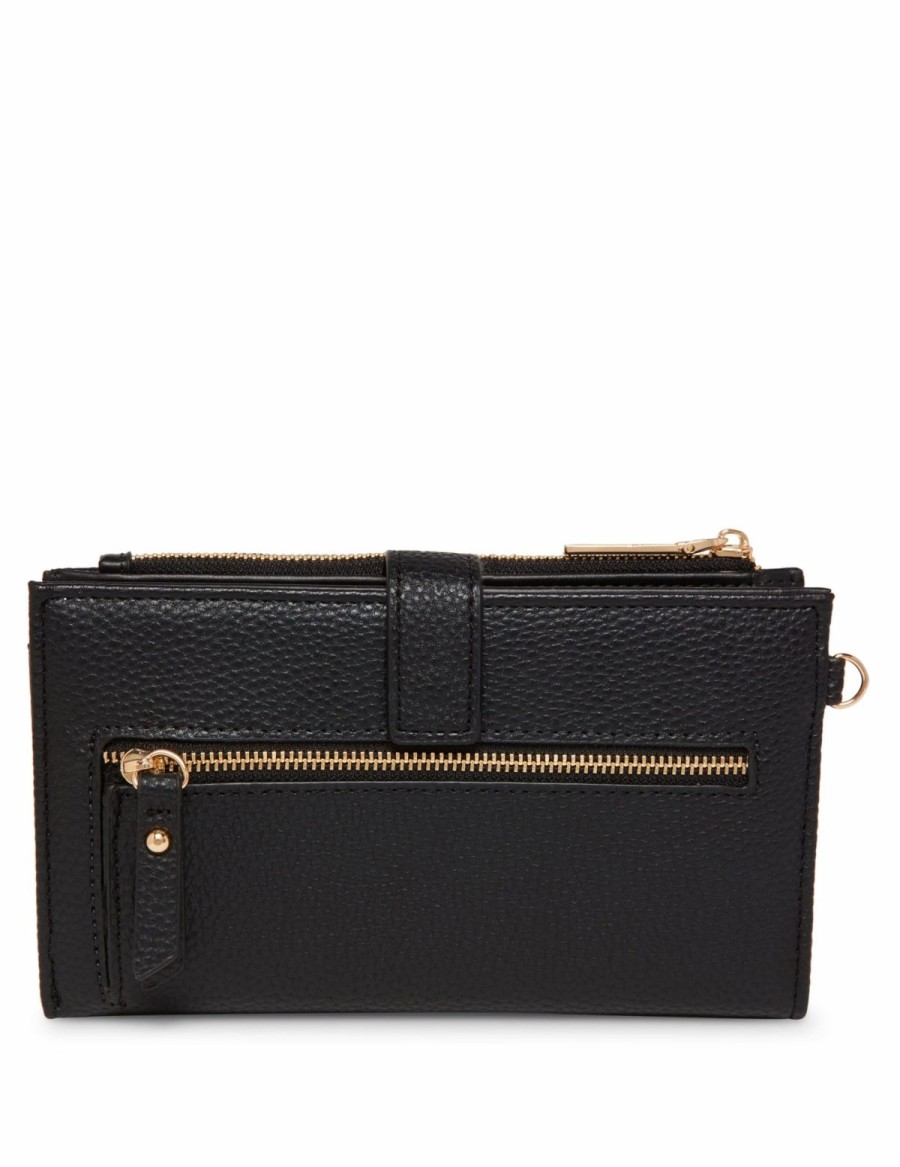 Handbags * | Madden Handbags Wallet With Wrist Strap Black