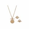 Watches & Jewelry * | The Jewelry Group Coin Pendant Necklace And Earring Set In Pouch Gold Tone