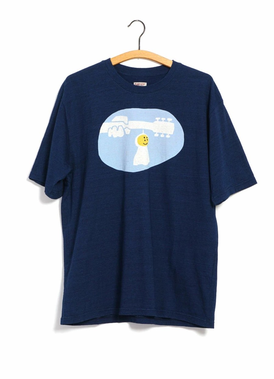 Tops * | Kapital Teru-Teru Woodstock | Crewneck T-Shirt | Indigo